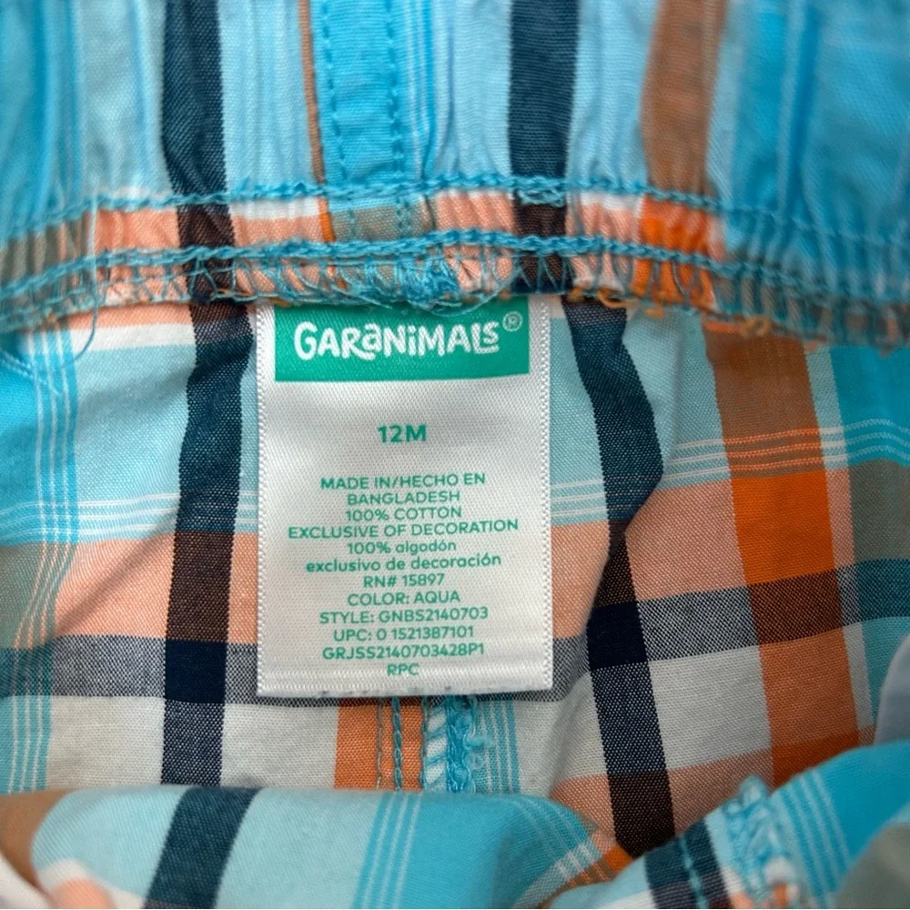 Garanimals Plaid Boy Swim Trunks/Shorts Sz 12M